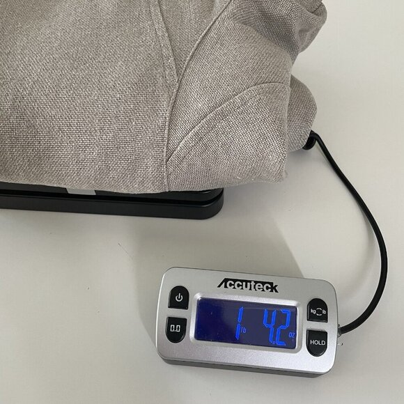 Eileen Fisher 100% Linen Open Front Collarless Jacket Natural Tan Beige Large - Picture 11 of 11